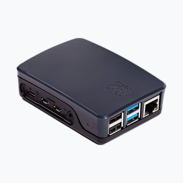 Official Pi4 Case Black Grey Open Lid